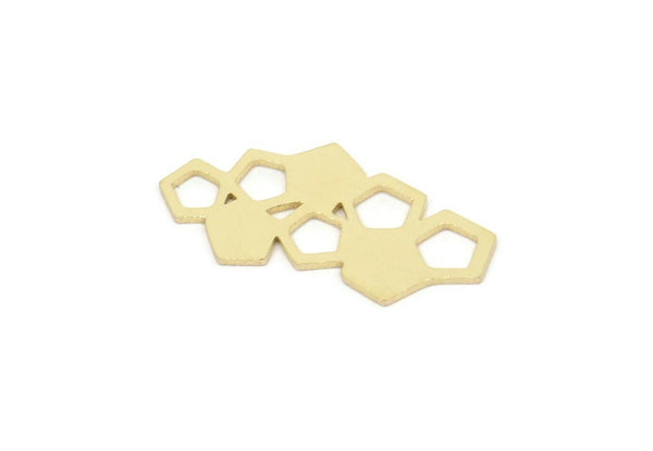 Brass Honeycomb Charm, Raw Brass Hexagon Charms, Connector Findings (10x20x0.60mm) SMP2113
