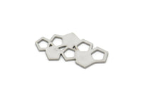 Steel Honeycomb Charm, Stainless Steel Hexagon Charms, Connector Findings (10x20x0.80mm) SMP2113
