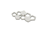 Steel Honeycomb Charm, Stainless Steel Hexagon Charms, Connector Findings (10x20x0.80mm) SMP2113
