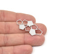 Steel Honeycomb Charm, Stainless Steel Hexagon Charms, Connector Findings (21x40x0.80mm) SMP2114