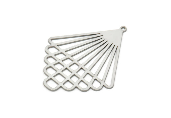 Steel Geometric Charm, Stainless Steel Geometric Charms With 1 Loop, Earring Charms, Findings (45x37x0.80mm) SMP2115