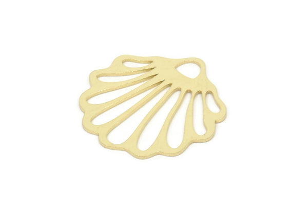 Brass Shell Charm, Raw Brass Sea Shell Shaped Charms With 1 Hole, Earring Findings (20x20x0.60mm) SMP2116