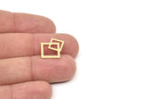 Brass Geometric Charm, Raw Brass Square Charms, Findings (20x17x0.60mm) SMP2119