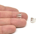 Wide Ear Cuff, 24 Antique Silver Plated Brass Ear Cuffs With One Hole Round  Findings (9mm) D0206