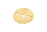 Moon Phases Charm, 2 Gold Plated Brass Crescent Moon Charms With 2 Holes, Pendants, Findings (22x0.80mm) M02713