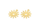 Gold Sun Charm, 8 Gold Plated Brass Sun Charms With 1 Loop, Findings (17x15x0.80mm) M01305