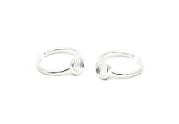 Silver Ring Setting, 925 Silver Round Ring With 1 Stone Setting - Pad Size 6mm N1763