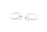 Silver Ring Setting, 925 Silver Round Ring With 1 Stone Setting - Pad Size 6mm N1763