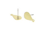 Brass Drop Earring, 12 Raw Brass Drop Stud Earrings With 1 Loop (15x8x0.40mm) A0780 A5881