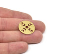 Moon Phases Charm, 6 Raw Brass Crescent Moon Charms With 2 Holes, Pendants, Findings (22x0.80mm) M02713