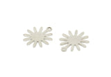 Silver Sun Charm, 12 Silver Tone Brass Sun Charms With 1 Loop, Findings (17x15x0.80mm) M01307