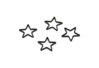 Siyah Yıldız Charm, 50 Oksitlenmiş Siyah Pirinç Yıldız Bağlantı Parçası (10 mm) BS 1169