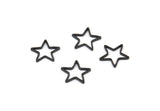 Siyah Yıldız Charm, 50 Oksitlenmiş Siyah Pirinç Yıldız Bağlantı Parçası (10 mm) BS 1169