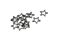 Siyah Yıldız Charm, 50 Oksitlenmiş Siyah Pirinç Yıldız Bağlantı Parçası (10 mm) BS 1169
