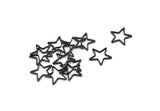 Siyah Yıldız Charm, 50 Oksitlenmiş Siyah Pirinç Yıldız Bağlantı Parçası (10 mm) BS 1169