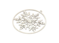 Silver Round Charm, 2 Antique Silver Plated Brass Round Shape Charms With 1 Loop, Charm Pendants (42x39x0.60mm) A5998
