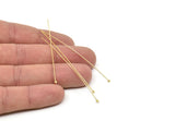 Long Ball Pin, 50 Raw Brass Ball Pins (70x0.60mm) Brc 229