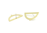 Semi Circle Earring, 4 Raw Brass Half Moon Stud Earrings With 1 Loop (38x20x0.80mm) M502 A5801