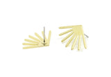 Brass Sun Earring, 8 Raw Brass Sun Stud Earrings (24x16x0.80mm) M02439 A5942