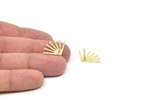 Brass Sun Earring, 8 Raw Brass Sun Stud Earrings (24x16x0.80mm) M02439 A5942