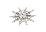 Steel Sun Charm, Stainless Steel Sun Charms With 1 Loop, Findings, Earrings (34x31x0.80mm) SMP2026