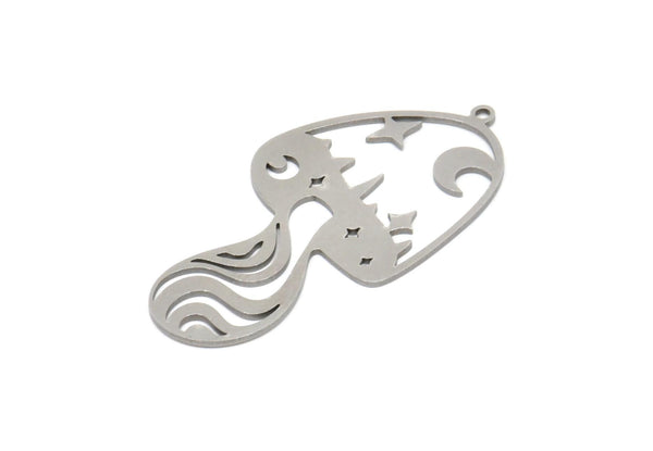 Steel Mushroom Charm, Stainless Steel Mushroom Charms With 1 Loop, Charm Earrings, Findings (44x23x0.80mm) SMP2024