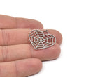 Steel Heart Charm, Stainless Steel Spider Web Charms With 1 Loop, Charm Pendants, Findings (28x28x0.80mm) SMP2031