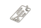 Steel Cactus Charm, Stainless Steel Cactus Charms With 1 Loop, Earring Charms, Findings (33x15x0.80mm) SMP2036
