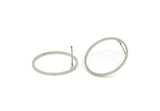 Silver Circle Earring, 6 Silver Tone Circle Stud Earrings (22x1x1mm) BS 1093 A1455