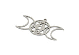 Steel Moon Charm, Stainless Steel Crescent Moon Charms With 1 Loop, Moon Phases Charms, Findings (17x33x0.80mm) SMP2041