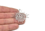 Steel Eye Charm, Stainless Steel Eye And Sun Shaped Charms With 1 Loop, Earring Charms (48x47x0.80mm) SMP2048