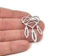 Steel Heart Charm, Stainless Steel Heart Charms, Heart Earrings, Pendants (50x27x0.80mm) SMP2050