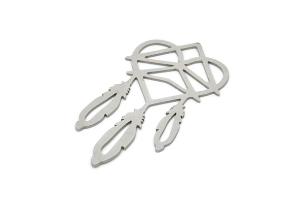 Steel Heart Charm, Stainless Steel Heart Charms, Heart Earrings, Pendants (50x27x0.80mm) SMP2050