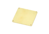 Brass Square Charm, Raw Brass Square Charms With 4 Holes, Pendants, Earrings, Stamping Blanks (30x0.80mm) D0274