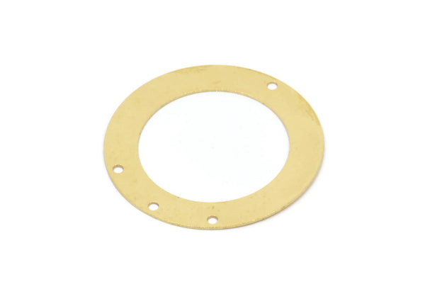 Brass Round Charm, Raw Brass Round Charms With 4 Holes, Findings (32x0.40mm) SMP2126