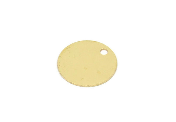 Pirinç Damgalama Etiketi, 1 Delikli Ham Pirinç Yuvarlak Takılar, Bulgular (12x0,40 mm) SMP2127