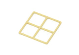 Brass Geometric Charm, Raw Brass Square Charms, Findings (23x23x0.80mm) SMP2129