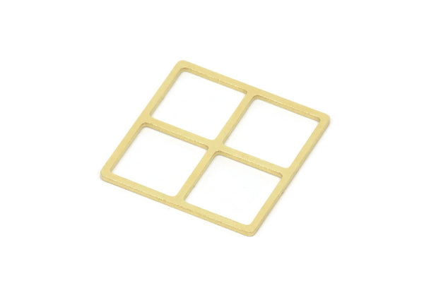 Brass Geometric Charm, Raw Brass Square Charms, Findings (23x23x0.80mm) SMP2129