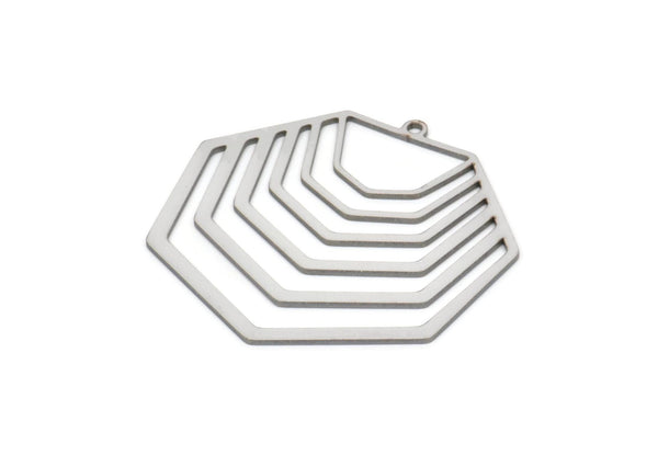 Steel Charm, Stainless Steel Geometric Charm With 1 Loop, Brass Pendants, Charm Pendants, Findings (38x38x0.80mm) SMP2066