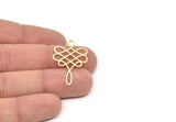Brass Charm, Raw Brass Ethnic Motif Charms, Earring Charms, Pendant Charms (36x21x0.60mm) SMP2070
