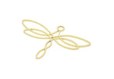 Brass Charm, Raw Brass Dragonfly Charms With 1 Loop, Earring Charms, Pendant Charms (39x57x0.80mm) SMP2073