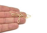 Brass Charm, Raw Brass Dragonfly Charms With 1 Loop, Earring Charms, Pendant Charms (39x57x0.80mm) SMP2073