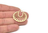 Brass Round Charm, Raw Brass Round Shaped Charms, Pendants, Findings (36x32x0.60mm) SMP2075 A6895