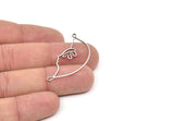 Steel Face Charm, Stainless Steel Face Charms With 2 Loops, Pendants, Earrings, Findings (42x18x0.80mm) SMP2076