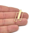 Brass Charm, Raw Brass, Charm Pendants, Findings, Brass Charms With 1 Loop (40x15x0.80mm) SMP2078