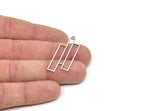 Steel Charm, Stainless Steel Geometric Charm With 1 Loop, Brass Pendants, Charm Pendants, Findings (40x15x0.80mm) SMP2079