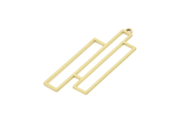 Brass Charm, Raw Brass, Charm Pendants, Findings, Brass Charms With 1 Loop (40x15x0.80mm) SMP2079