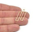Brass Charm, Raw Brass, Charm Pendants, Findings, Brass Charms With 1 Loop (40x15x0.80mm) SMP2079