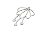 Çelik Çiçek Charm, 1 Döngülü Paslanmaz Çelik Çiçek Şeklinde Charmlar, Bulgular (40x25x0,80 mm) SMP2088
