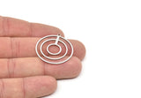 Steel Geometric Charm, Stainless Steel Round Charms With 1 Loop (32x29x0.80mm) SMP2091